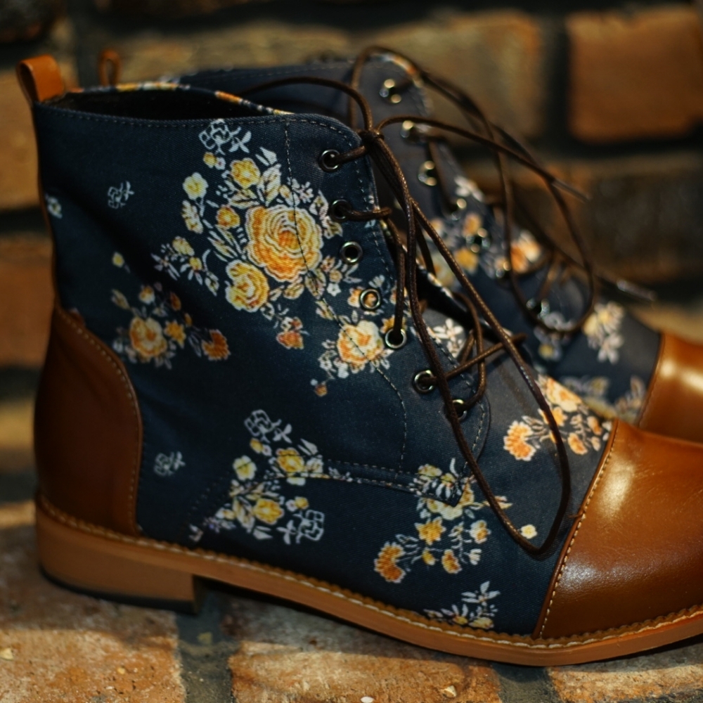 Unisex Floral Boots - Brand New
